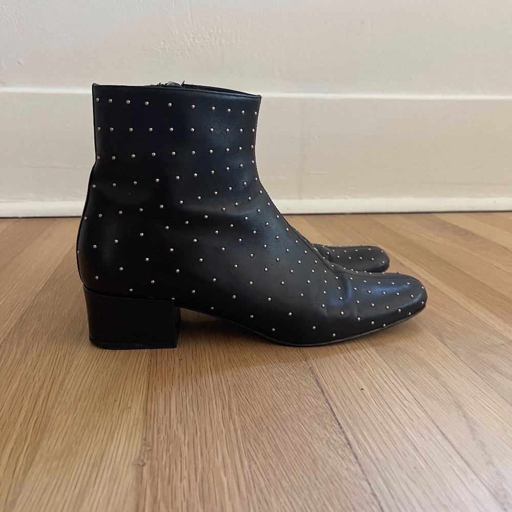 Saint Laurent "Babies" studded black ankle boots
